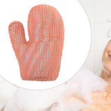 Maxbell Honeycomb Cleaning Bath Gloves Bath Washcloth Scrubber Reusable Scrub Gloves pink Figure