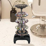 Maxbell Salon Trolley with Wheels Space Saving Auxiliary Beauty Shop Equipment Black