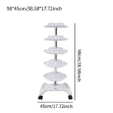 Maxbell Salon Trolley with Wheels Storage Tray Auxiliary Beauty Shop Equipment White