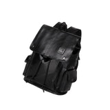 Maxbell Fashion PU Leather Backpack Drawcord Multipurpose for Trips Cycling Business black