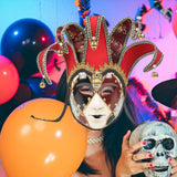 Maxbell Mardi Gras Mask Carnival Mask Prom Mask Stage Performance Costume Props Red
