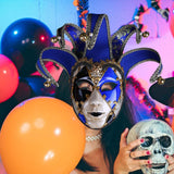 Maxbell Mardi Gras Mask Carnival Mask Prom Mask Stage Performance Costume Props Blue
