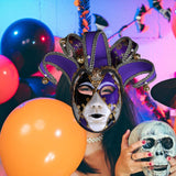 Maxbell Mardi Gras Mask Carnival Mask Prom Mask Stage Performance Costume Props Violet