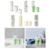 Maxbell Toothbrush Container Portable Toothpaste Storage Toothbrush Case for Camping 2Pcs Yellow