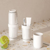 Maxbell Toothbrush Container Portable Toothpaste Storage Toothbrush Case for Camping 4Pcs White Gray