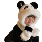 Maxbell Children Hat and Scarf Costume Cute Hood Autumn Winter Kid Accessories Kids white