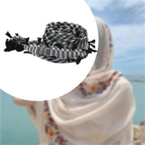 Maxbell Outdoor Arabic Scarf Breathable Desert Keffiyeh for Camping Sports Women Men Black Grid