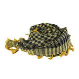 Maxbell Outdoor Arabic Scarf Breathable Desert Keffiyeh for Camping Sports Women Men Yellow Black