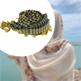 Maxbell Outdoor Arabic Scarf Breathable Desert Keffiyeh for Camping Sports Women Men Yellow Black