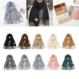 Maxbell Pashmina Shawl Wrap Fashionable Long Winter Scarf for Bedroom Office Wedding Black