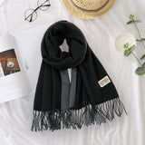 Maxbell Pashmina Shawl Wrap Fashionable Long Winter Scarf for Bedroom Office Wedding Black