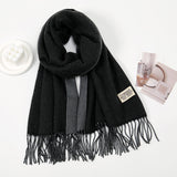Maxbell Pashmina Shawl Wrap Fashionable Long Winter Scarf for Bedroom Office Wedding Black