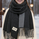 Maxbell Pashmina Shawl Wrap Fashionable Long Winter Scarf for Bedroom Office Wedding Black