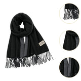 Maxbell Pashmina Shawl Wrap Fashionable Long Winter Scarf for Bedroom Office Wedding Black