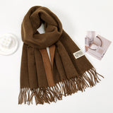 Maxbell Pashmina Shawl Wrap Fashionable Long Winter Scarf for Bedroom Office Wedding Coffee Color