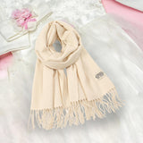 Maxbell Pashmina Shawl Wrap Fashionable Long Winter Scarf for Bedroom Office Wedding Beige