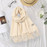Maxbell Pashmina Shawl Wrap Fashionable Long Winter Scarf for Bedroom Office Wedding Beige