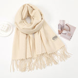 Maxbell Pashmina Shawl Wrap Fashionable Long Winter Scarf for Bedroom Office Wedding Beige