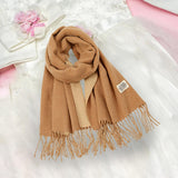 Maxbell Pashmina Shawl Wrap Fashionable Long Winter Scarf for Bedroom Office Wedding Caramel
