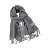 Maxbell Pashmina Shawl Wrap Fashionable Long Winter Scarf for Bedroom Office Wedding Dark Grey