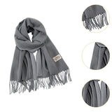 Maxbell Pashmina Shawl Wrap Fashionable Long Winter Scarf for Bedroom Office Wedding Dark Grey
