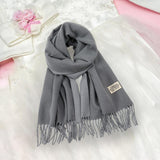 Maxbell Pashmina Shawl Wrap Fashionable Long Winter Scarf for Bedroom Office Wedding Dark Grey