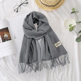 Maxbell Pashmina Shawl Wrap Fashionable Long Winter Scarf for Bedroom Office Wedding Dark Grey