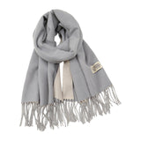 Maxbell Pashmina Shawl Wrap Fashionable Long Winter Scarf for Bedroom Office Wedding Light Gray