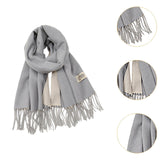 Maxbell Pashmina Shawl Wrap Fashionable Long Winter Scarf for Bedroom Office Wedding Light Gray