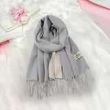 Maxbell Pashmina Shawl Wrap Fashionable Long Winter Scarf for Bedroom Office Wedding Light Gray