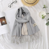 Maxbell Pashmina Shawl Wrap Fashionable Long Winter Scarf for Bedroom Office Wedding Light Gray