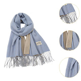 Maxbell Pashmina Shawl Wrap Fashionable Long Winter Scarf for Bedroom Office Wedding Blue