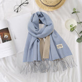 Maxbell Pashmina Shawl Wrap Fashionable Long Winter Scarf for Bedroom Office Wedding Blue