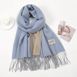 Maxbell Pashmina Shawl Wrap Fashionable Long Winter Scarf for Bedroom Office Wedding Blue