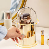 Maxbell Makeup Brush Organizer 360 Rotating Eye Shadow Storage Box for Home Bathroom yellow