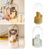 Maxbell Makeup Brush Organizer 360 Rotating Eye Shadow Storage Box for Home Bathroom yellow