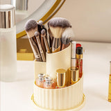 Maxbell Makeup Brush Organizer 360 Rotating Eye Shadow Storage Box for Home Bathroom yellow