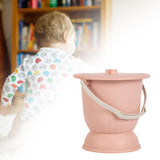 Maxbell Portable Bedpan 4.5L Spittoon with Lid and Handle for Woman Kids Adults Home Pink