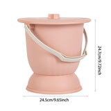 Maxbell Portable Bedpan 4.5L Spittoon with Lid and Handle for Woman Kids Adults Home Pink