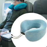 Maxbell Memory Foam Pillow Bedding Travel Neck Support Cushion for Sleeping Rest Car blue