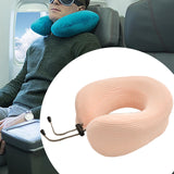 Maxbell Memory Foam Pillow Bedding Travel Neck Support Cushion for Sleeping Rest Car light pink