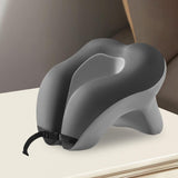 Maxbell Head Support Neck Pillow Ergonomic U Shape Pillow for Airplane Home Car gray