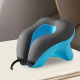 Maxbell Head Support Neck Pillow Ergonomic U Shape Pillow for Airplane Home Car blue