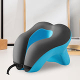 Maxbell Head Support Neck Pillow Ergonomic U Shape Pillow for Airplane Home Car blue