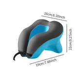 Maxbell Head Support Neck Pillow Ergonomic U Shape Pillow for Airplane Home Car blue