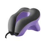 Maxbell Head Support Neck Pillow Ergonomic U Shape Pillow for Airplane Home Car violet