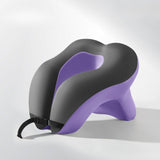 Maxbell Head Support Neck Pillow Ergonomic U Shape Pillow for Airplane Home Car violet