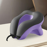 Maxbell Head Support Neck Pillow Ergonomic U Shape Pillow for Airplane Home Car violet