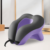 Maxbell Head Support Neck Pillow Ergonomic U Shape Pillow for Airplane Home Car violet