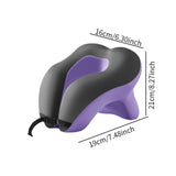 Maxbell Head Support Neck Pillow Ergonomic U Shape Pillow for Airplane Home Car violet